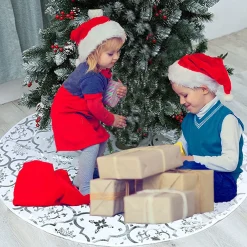 Selwo Kerstboomdeken, Kerstboomdeken, Kerstboomrok, 120 Cm, Ronde Kerstdeken, Met Kerstkous, Kerstdecoratie Voor Kerstmis Best Sale