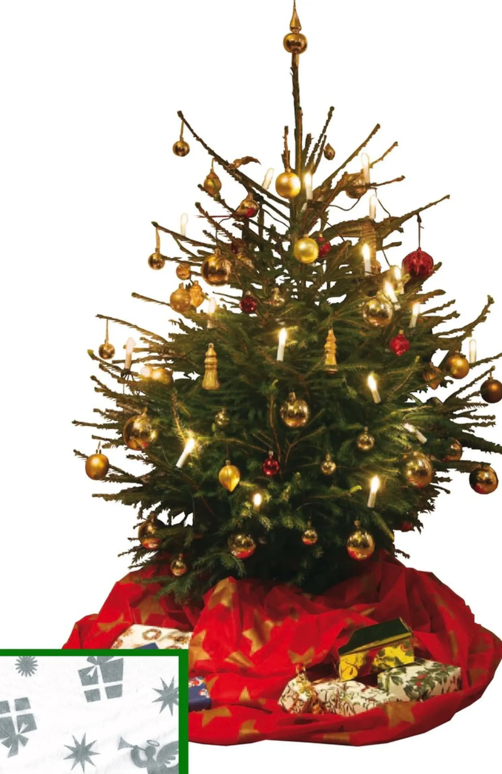 Dutch Flower Lady Kerstboomhoes Wit-Zilvergrijs New