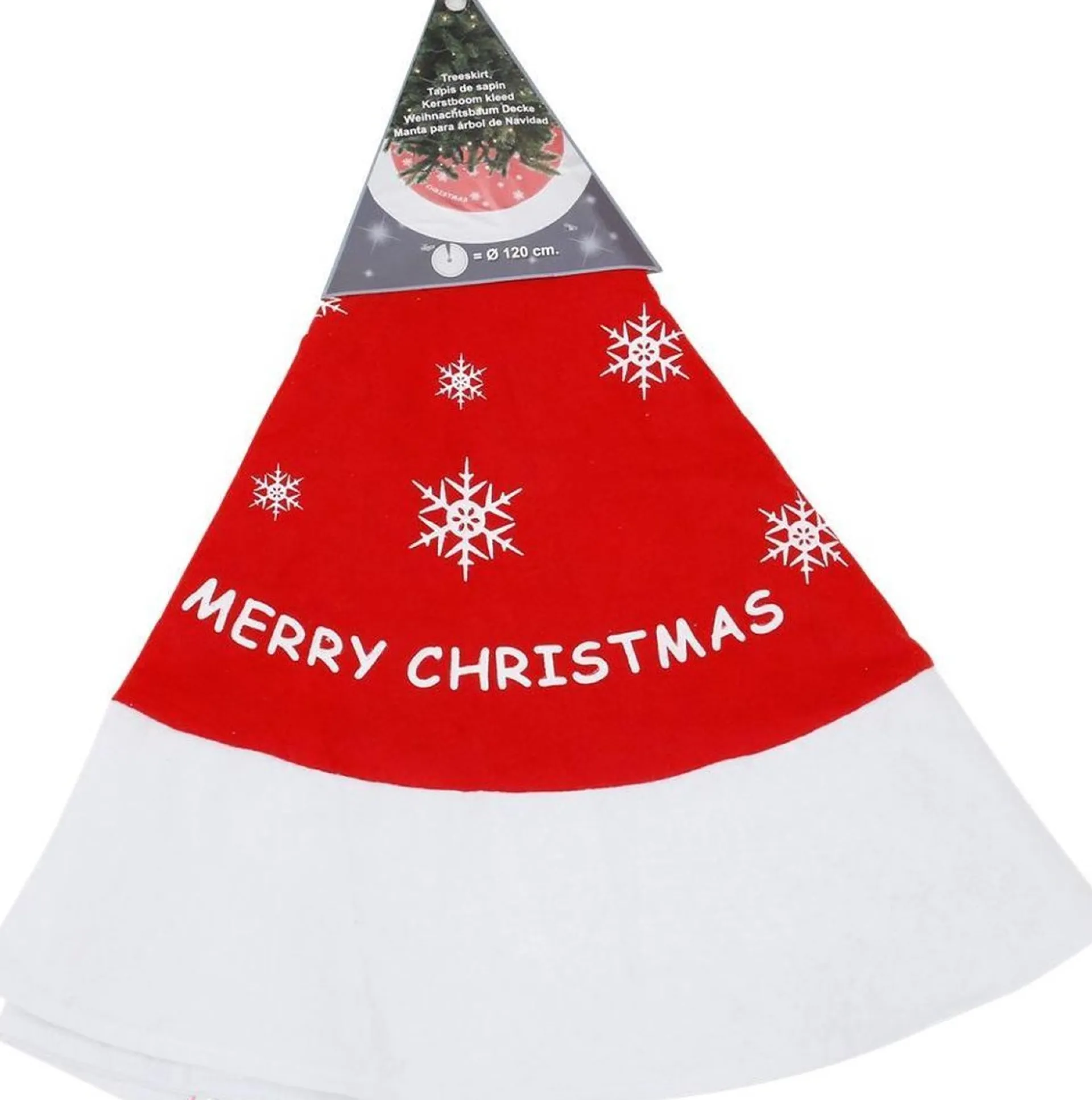 Merkloos Kerstboomkleed 120Cm Merry Christmas Sneeuwvlokjes Kerstboomrok Voor Kerstboom, Kerstboom Kleed Met Rood 120 Cm Sneeuwvlokjes Online