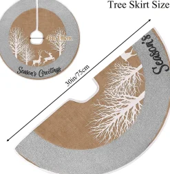 Selwo Kerstboomrok, 75 Cm Boomrok Met Hert En Zilveren Glitter En Vrolijke Kerstboommat Voor Kerstfeesten En Kerstversieringen Outlet