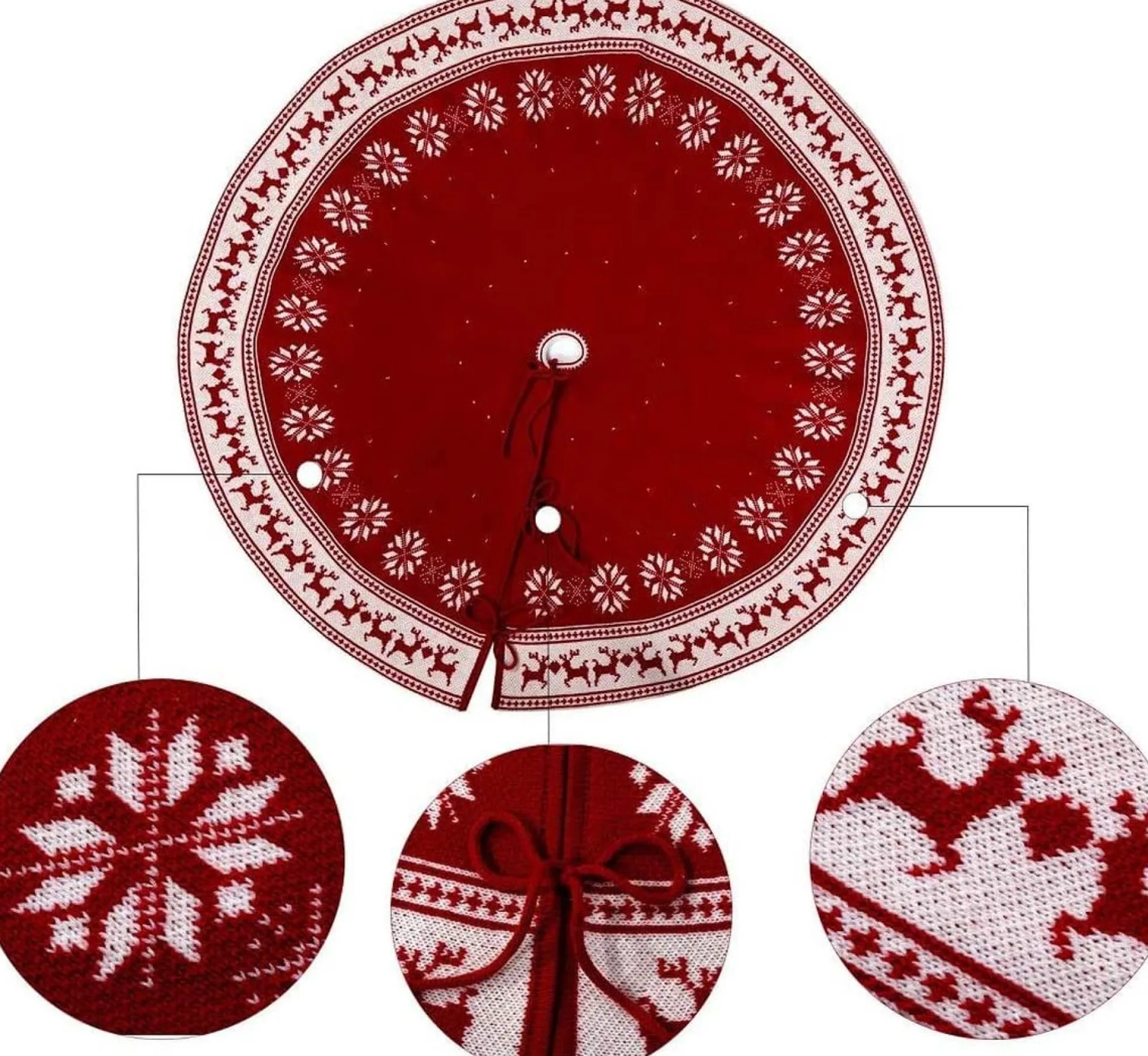 Selwo Kerstboomrok, 122 Cm Gebreide Kerstboomdeken, Kerstdecoratie, Rok, Kerstboomdeken, Kerstboomdecoratie, Decoratie Voor Thuis, Kerstfeest, Decoratie Cheap