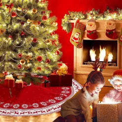 Selwo Kerstboomrok, 122 Cm Gebreide Kerstboomdeken, Kerstdecoratie, Rok, Kerstboomdeken, Kerstboomdecoratie, Decoratie Voor Thuis, Kerstfeest, Decoratie Cheap