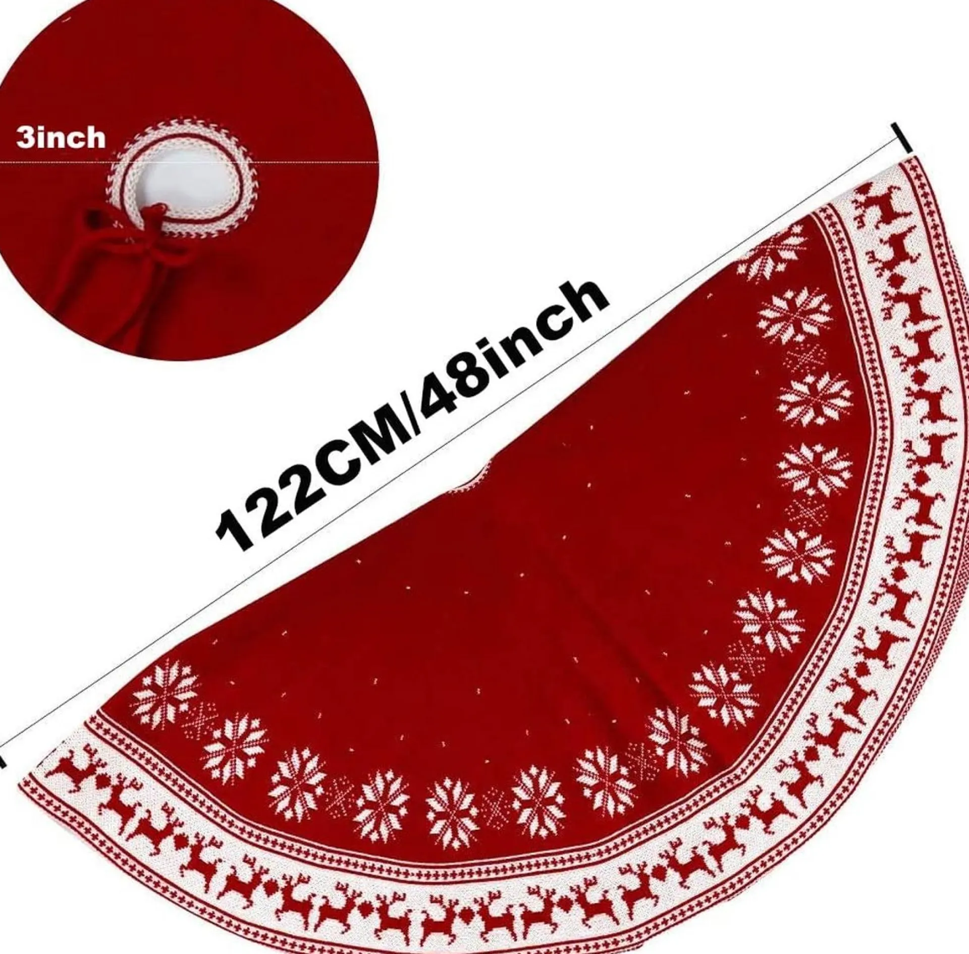 Selwo Kerstboomrok, 122 Cm Gebreide Kerstboomdeken, Kerstdecoratie, Rok, Kerstboomdeken, Kerstboomdecoratie, Decoratie Voor Thuis, Kerstfeest, Decoratie Cheap