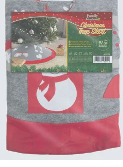 Family Christmas Kerstboomrok - Kerstboomkleed - 97 Cm - Rood En Grijs New