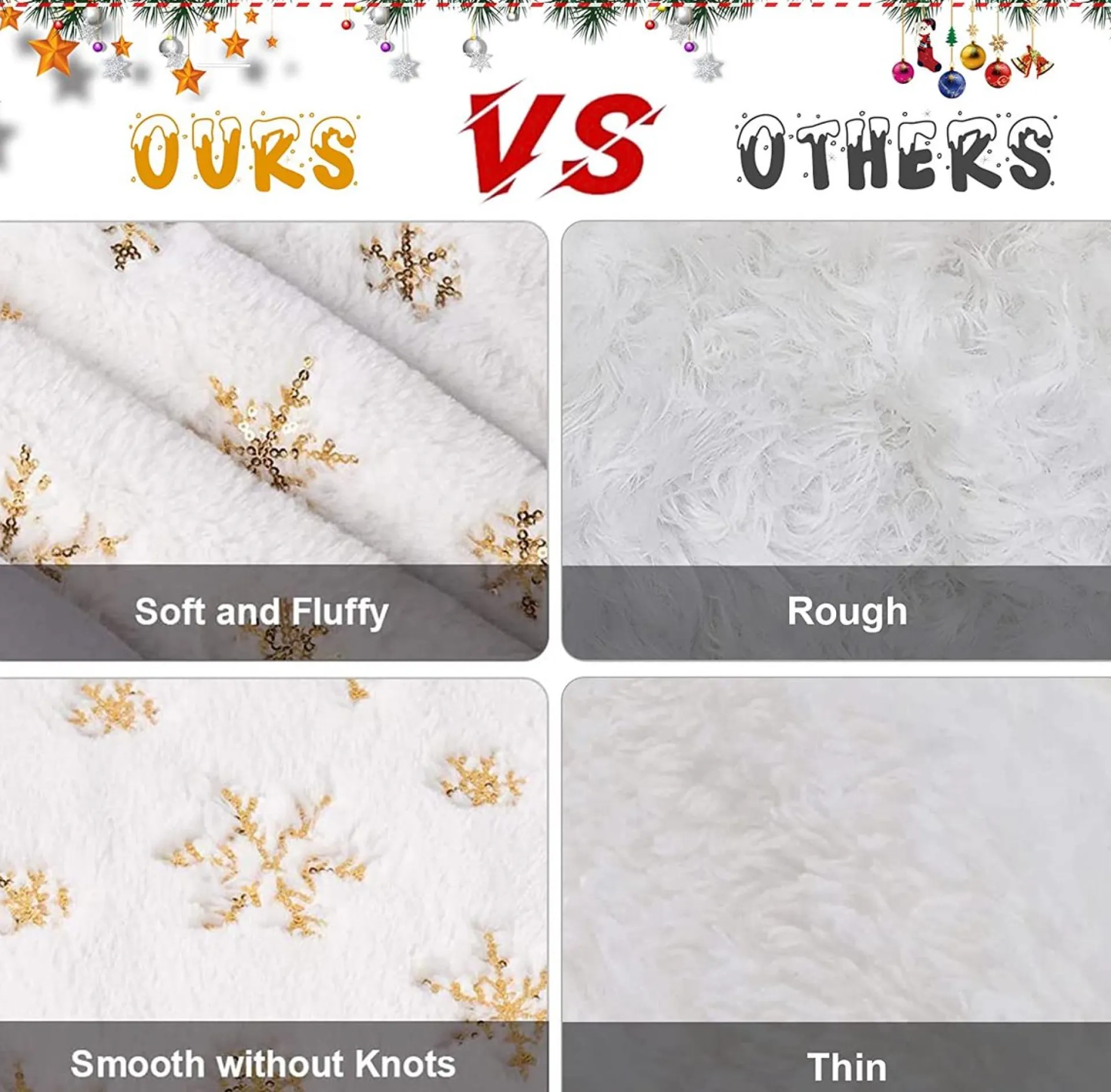 Selwo Kerstboomrok Groot Kerstboomrok Wit Voor Sneeuw Kerstboom Kerstboomplafond, Kerstversiering Goud, Kerstboomversiering, Kerstboomplafond, Dennenboomplafond Rond Outlet