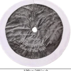 Selwo Kerstboomrok, Grote Luxe Nepbont, Wit-Grijs-Boom-Rok Met Sneeuwvlokken, Dubbele Lagen, Zachte Boomrok Voor Kerstfeestdecoraties, 120 Cm Shop