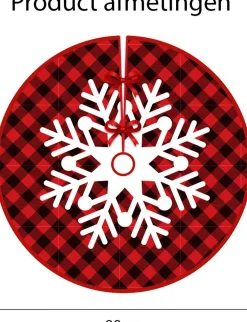 BTH Kerstboomrok Kerstkleed Kerstboomkleed Kerstversiering Kerstdecoratie Kleed Kerst Decoratie Rood Zwart - 90Cm Rood, Groen, Sneeuwvlok Sale