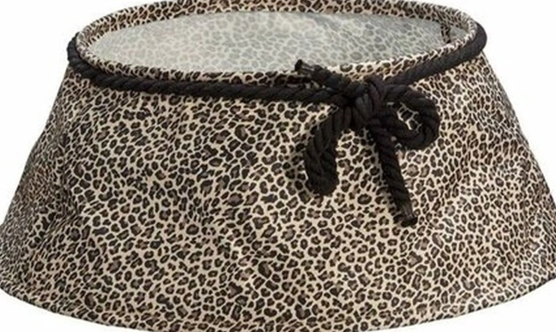 Merkloos Kerstboomrok Met Panter Print - Bruin / Zwart - Fluweel - Kerstboom Mand - O 40 X 60 X 25 Cm - Merry Christmas Flash Sale