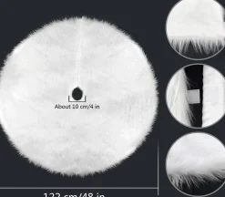 Merkloos Kerstboomrok Wit Pluche, 122 Cm - Boom Rok Voor Kerstmis - Decoraties - Kerstboomkleed Om Kerstboomstandaard Af Te Dekken. Kerst Outlet