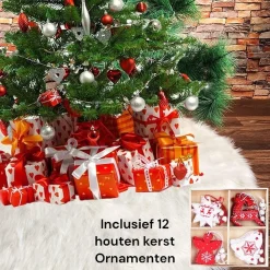 Deggo Kerstboomrok Wit Pluche, 90 Cm Boomrok Voor Kerstmis - Decoraties - Kerstboomkleed Om Kerstboomstandaard Af Te Dekken. Kerst - Kerstmis - Kerstboom Sale