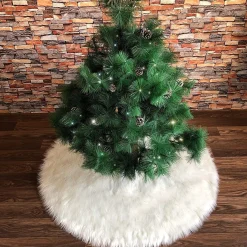 Deggo Kerstboomrok Wit Pluche, 90 Cm Boomrok Voor Kerstmis - Decoraties - Kerstboomkleed Om Kerstboomstandaard Af Te Dekken. Kerst - Kerstmis - Kerstboom Sale