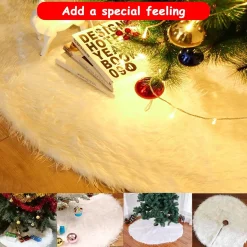 Selwo Kerstboomrok, Witte Boomrok Met 36 Stuks Geschenkstickers, Wit, Boomdeken, Kerstboomdeken, Kerstboomstandaard, Tapijt, Deken, Kerstdecoratie, Kerstboom, Rok (Wit, 90 Cm) New