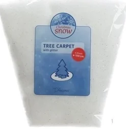 Merkloos Kerstboomrok/Kerstboomkleed Wit Met Glitter 100 Cm - Witte Sneeuw Kerstboomkleden - Kerstversiering/Decoratie New