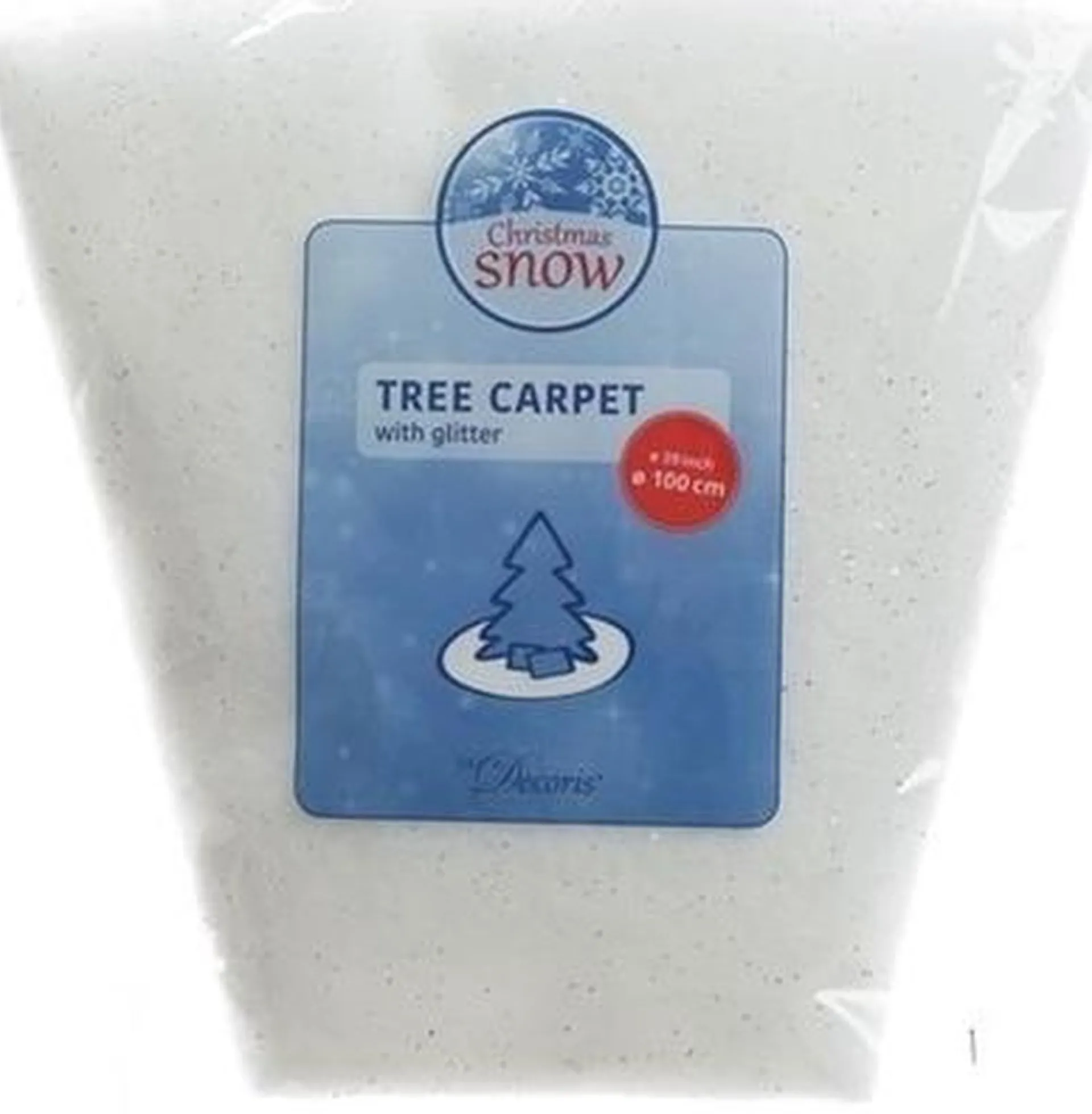 Merkloos Kerstboomrok/Kerstboomkleed Wit Met Glitter 100 Cm - Witte Sneeuw Kerstboomkleden - Kerstversiering/Decoratie New