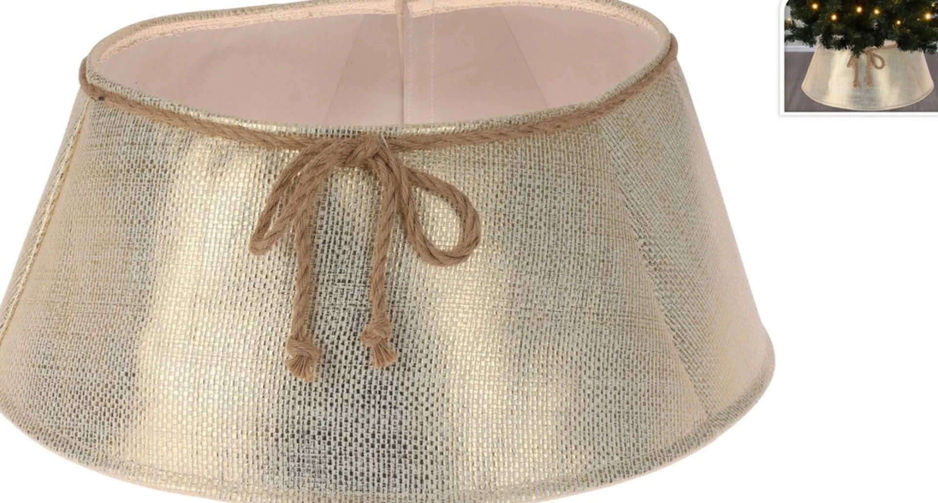 Merkloos Kerstboomrok/Kerstboommand Goud D60 X H25 Cm Voor Een Kerstboom Tot 210 Cm - Kerstboommanden/Kerstboomrokken Cheap