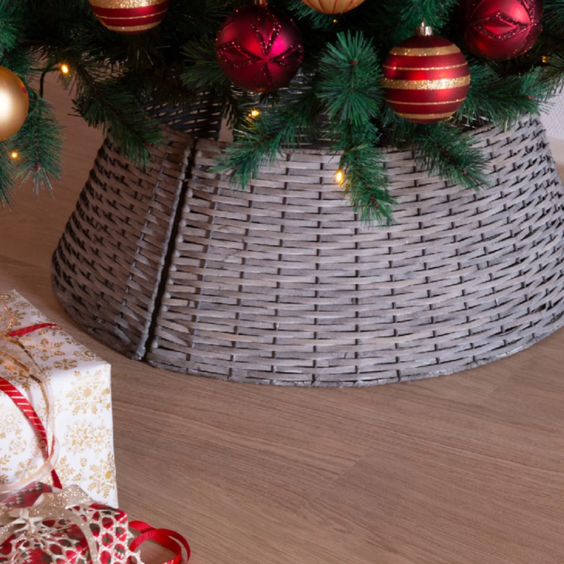 Decoris Kerstboomrok/Kerstboommand Grijs D57 X H28 Cm Voor Een Kerstboom Tot 180 Cm - Kerstboommanden/Kerstboomrokken Fashion