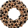 b-home-interieur.be Kerstkransen>Kerstdecoratie Krans - Decoratieve Krans Kerst - Kerstballen Krans - Zwart / Goud - O33X7Cm