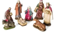 Merkloos Kerststallen>Kerstgroep 8 Figuren Ca. 12Cm. (6528)