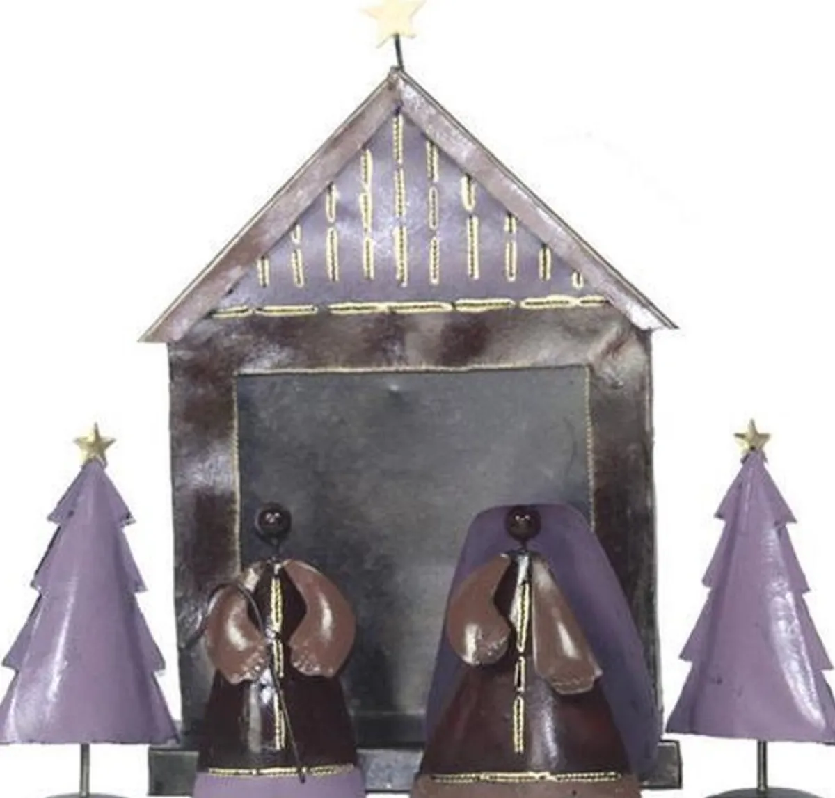 Fairtrade uit Indonesie Kerststallen>Kerstgroepen - Meerdere Vormen - Metaal - Grijs, Bruin - 33X22X10 - Fairtrade - Sarana