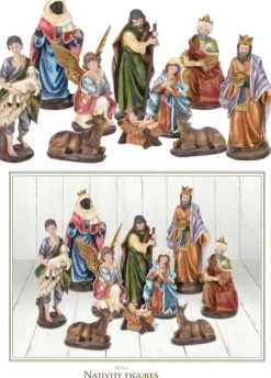 Kersthuisjebestellen Kerststallen> - Kerstgroep - Kerstbeeldjes Voor Kerststal - Set Van 10 Stuks - H 8 Tot 20 Cm - Multicolour