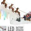 Kersthuisjebestellen - Slee Met Kerstman En Rendieren - Vallende Ledverlichting - Snowfall Led - Beweging -B/O - Kersthuisjes & Kerstdorpen Best Sale