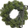 Merkloos Kerstkransen>Kerstkrans 50 Cm - Groen - Met Zwarte Hanger/Ophanghaak - Kerstversiering