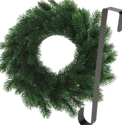 Merkloos Kerstkransen>Kerstkrans 35 Cm - Groen - Met Zwarte Hanger/Ophanghaak - Kerstversiering