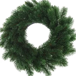 Merkloos Kerstkransen>Kerstkrans 35 Cm - Groen - Met Zwarte Hanger/Ophanghaak - Kerstversiering