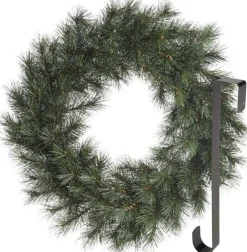 Merkloos Kerstkransen>Kerstkrans 60 Cm - Groen - Met Zwarte Hanger/Ophanghaak - Kerstversiering