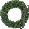 Merkloos Kerstkransen>Kerstkrans 50 Cm - Groen - Met Zwarte Hanger/Ophanghaak - Kerstversiering