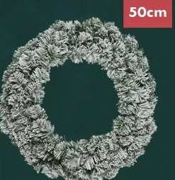 Everlands Kerstkrans / Deurkrans 50Cm Met Sneeuweffect --Kerstdecoratie Discount