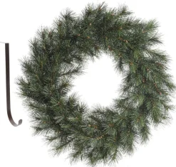 Decoris Kerstkransen>Kerstkrans - Groen - 60 Cm- Kunststof - Incl. Ijzeren Deurhanger