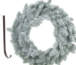 Merkloos Kerstkransen>Kerstkrans - Met Sneeuw - 46 Cm- Kunststof - Incl. Deurhanger