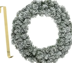 Decoris Kerstkransen>Kerstkrans - Met Sneeuw - 35 Cm- Kunststof - Incl. Deurhanger