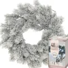 Decoris Kerstkransen>Kerstkrans - Met Sneeuw - D35 Cm - Incl. Verlichting Helder Wit