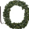 Decoris Kerstkransen>Kerstkrans - Met Verlichting - 60 Cm- Kunststof - Met Deurhanger Ijzer