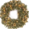 National Tree Company Kerstkransen>Kerstkrans | O 61 Cm | 50 Led | Op Batterijen | Groen Met Sneeuw En Glinsters | 31Bris24Wb