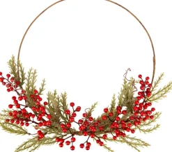 Merkloos Kerstkransen>Kerstkrans - Rode Bessen - Kerstversiering - Kerstmis - Deurkrans - Decoratie