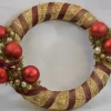 ZoeZo Design Kerstkransen>Kerstkrans - Rood - Stro - Kunststof - O 40 Cm