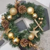 Villa Volance Kerstkransen>Kerstkrans - Wanddecoratie/Accessoires - Wanddecoratie - Dennenappel/Goud - O30Cm