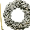 Decoris Kerstkransen>Kerstkrans Besneeuwd - Met Licht - 35Cm - Kunststof - Incl. Deurhanger
