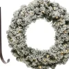 Decoris Kerstkransen>Kerstkrans Besneeuwd - Met Licht - 35Cm -Kunststof -Met Ijzeren Hanger