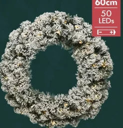 Lumineo Kerstkransen></noscript>Kerstkrans Imperial Met Sneeuw 60Cm En 50Led Lampjes