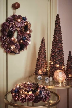Naturn Christmas Kerstkransen>Kerstkrans Landelijk - Gold Berry | O 39 Cm | Krans Landelijk Rond | Kerstdecoratie Deurkrans | Krans Voor De Kerst | Kerstversiering Kransen | Paars