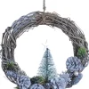 Naturn Christmas Kerstkransen>Kerstkrans Landelijk - Kerstboom | O 30 Cm | Krans Landelijk Rond | Kerstdecoratie Deurkrans | Krans Voor De Kerst | Kerstversiering Kransen | Wit
