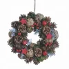 Naturn Christmas Kerstkransen>Kerstkrans Landelijk | O 30 Cm | Krans Landelijk Rond | Kerstdecoratie Deurkrans | Krans Voor De Kerst | Kerstversiering Kransen | Rood