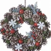 Naturn Christmas Kerstkransen>Kerstkrans Landelijk - Pinecone Snowflake | O 30 Cm | Krans Landelijk Rond | Kerstdecoratie Deurkrans | Krans Voor De Kerst | Kerstversiering Kransen | Kerstcadeau