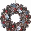 Naturn Christmas Kerstkransen>Kerstkrans Landelijk - Snowflake Van | O 35 Cm | Landelijke Kerstkransen | Krans Landelijk Rond | Kerstdecoratie Deurkrans | Krans Voor De Kerst | Kerstversiering Kransen | Rood