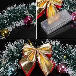* Kerstkransen>Kerstkrans Led, Goud, 32 Cm, Kerstversiering, Deurkrans, Kerstdecoratie