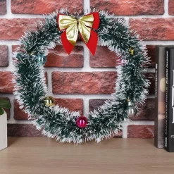 * Kerstkransen></noscript>Kerstkrans Led, Goud, 32 Cm, Kerstversiering, Deurkrans, Kerstdecoratie